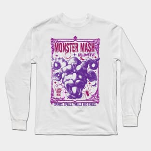 Monster Mash Halloween Creepy Vintage Poster Style Long Sleeve T-Shirt